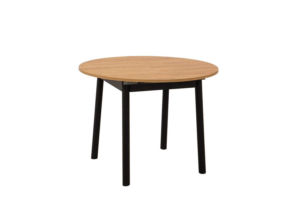 Masa extensibila, Hanah Home, Oliver, 100x75x100 cm, Stejar / Negru - imagine 7